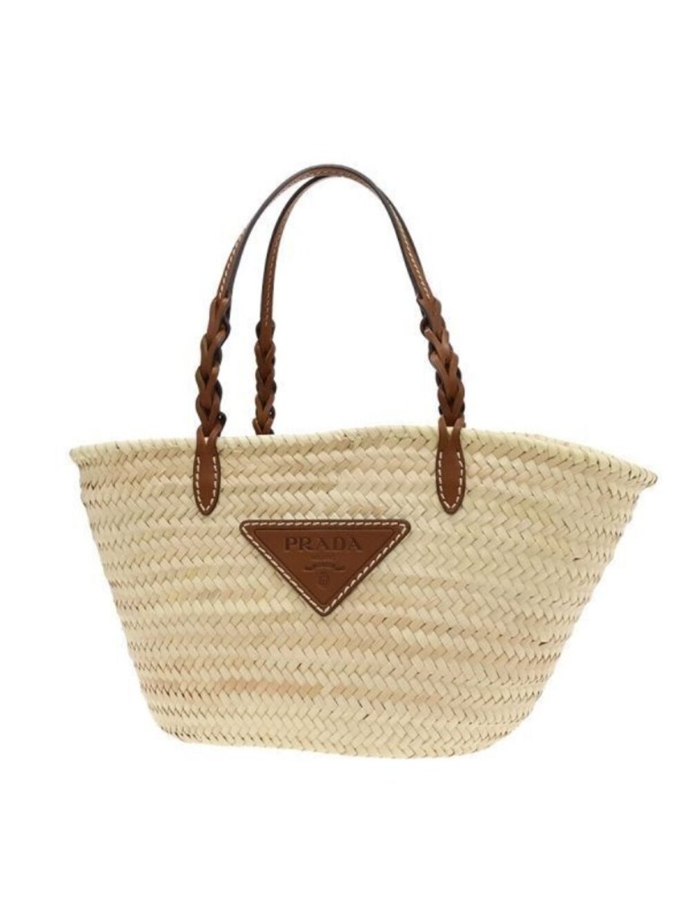 Prada Woven Palm Leather Tote Bag